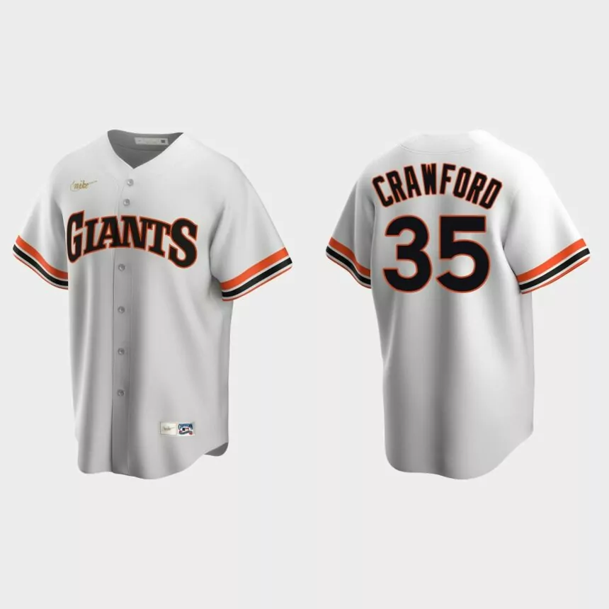 Men’s Brandon Crawford San Francisco Giants Cooperstown Collection Home Jersey – White