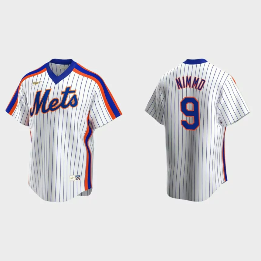 Men’s Brandon Nimmo New York Mets Home Cooperstown Collection Jersey – White