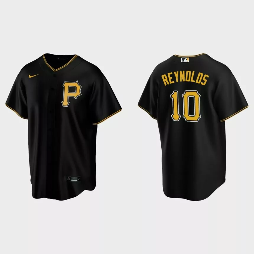 Men’s Bryan Reynolds #10 Pittsburgh Pirates Alternate Replica Jersey – Black