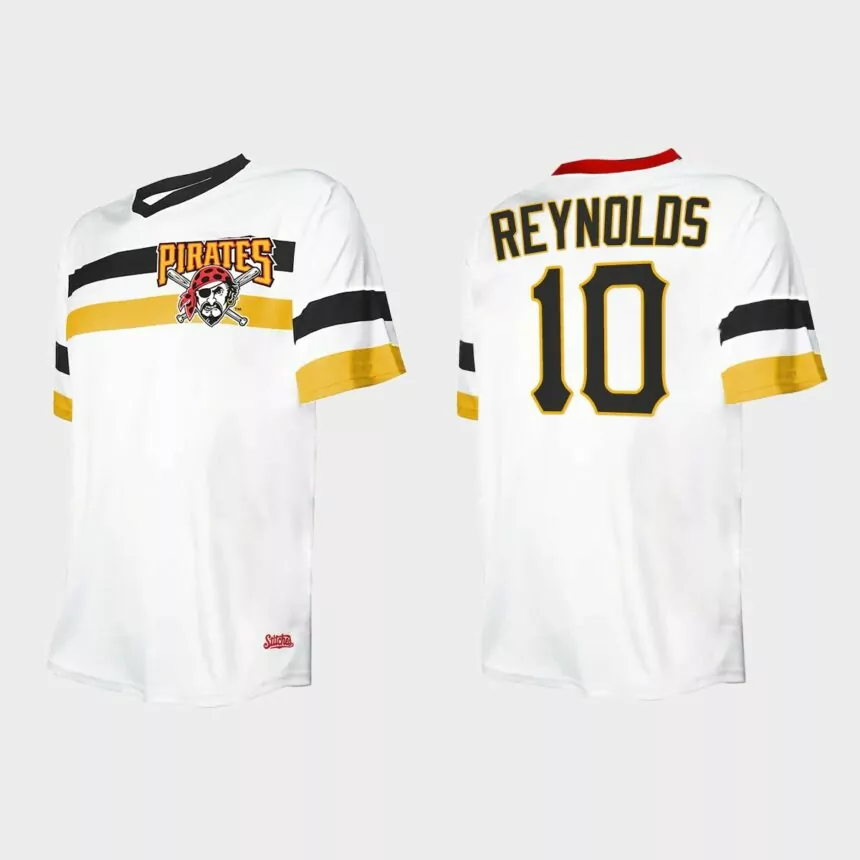Men’s Bryan Reynolds Pittsburgh Pirates Cooperstown Collection V-Neck Jersey – White