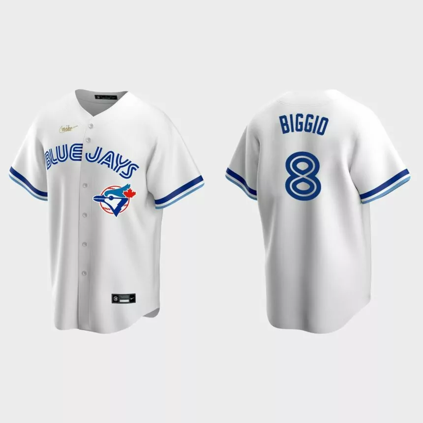 Men’s Cavan Biggio Toronto Blue Jays Cooperstown Collection Home Jersey – White