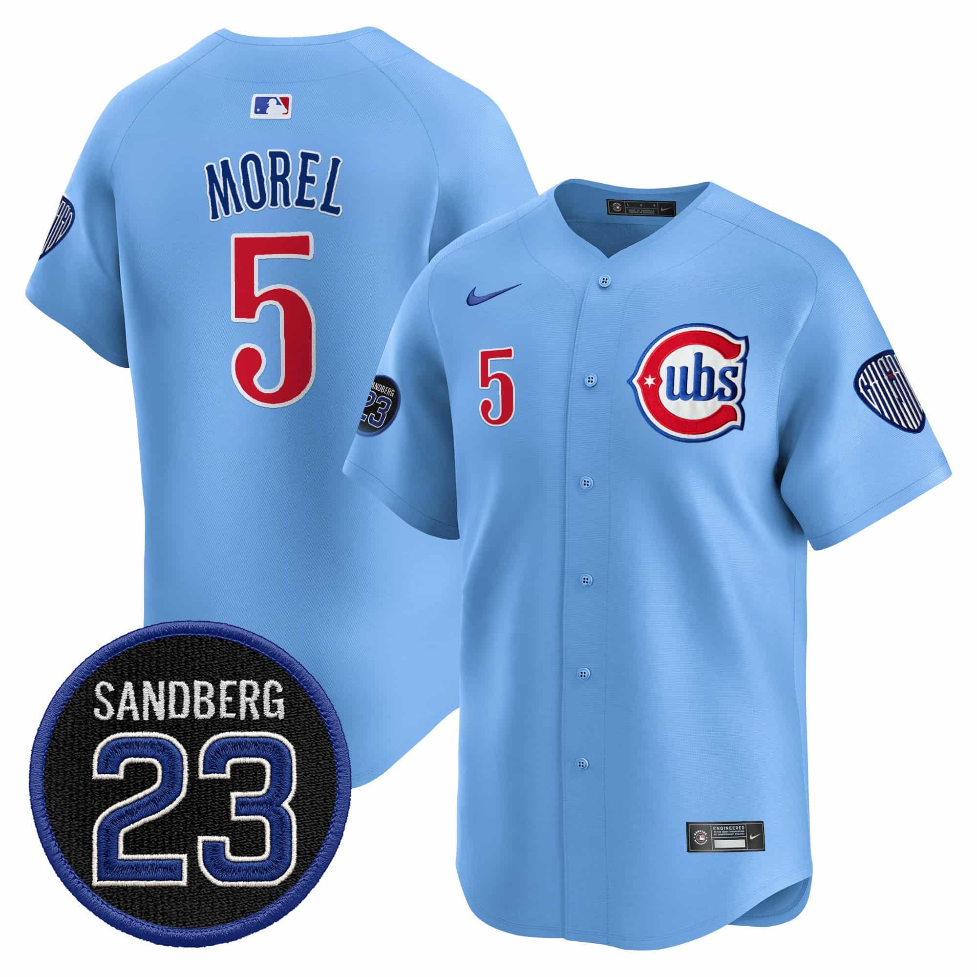 Men’s Chicago Cubs ‘Ryne Sandberg Tribute’ Vapor Premier Limited Jersey V2 – All Stitched Christopher Morel      5