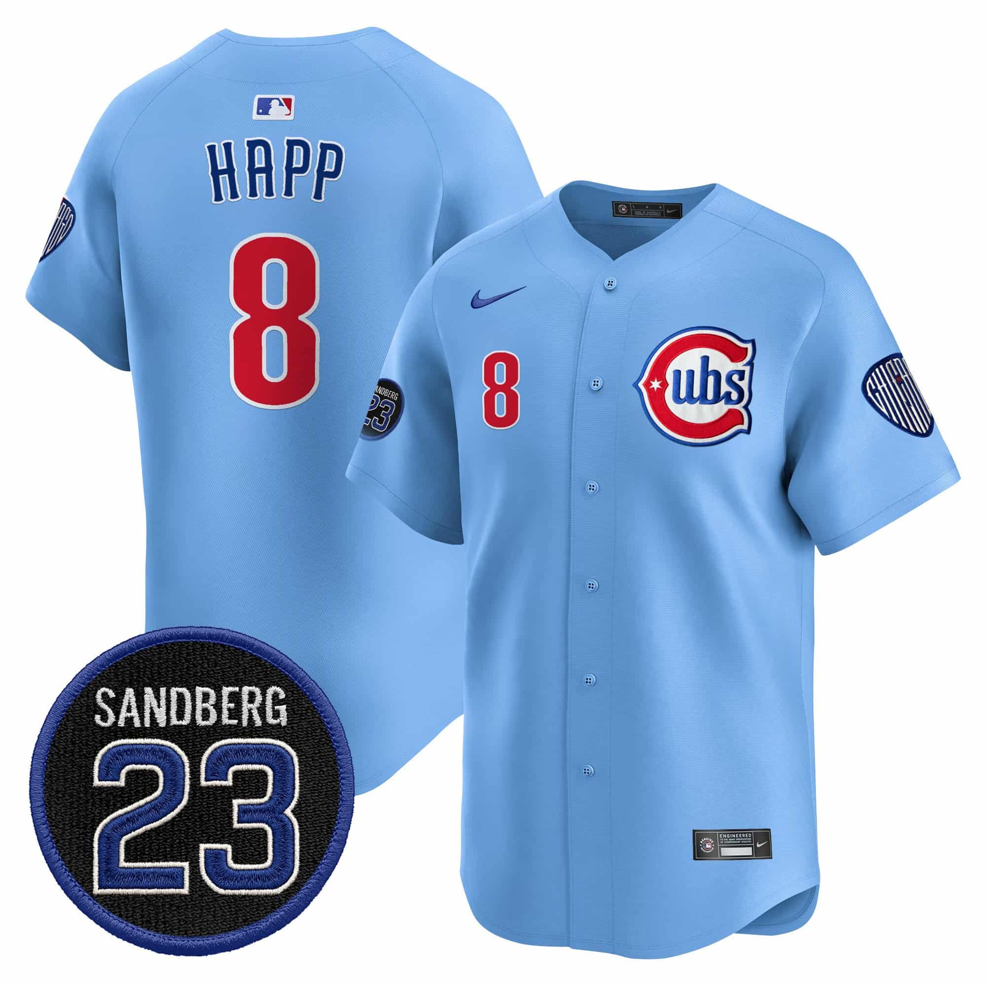 Men’s Chicago Cubs ‘Ryne Sandberg Tribute’ Vapor Premier Limited Jersey V2 – All Stitched Ian Happ   8