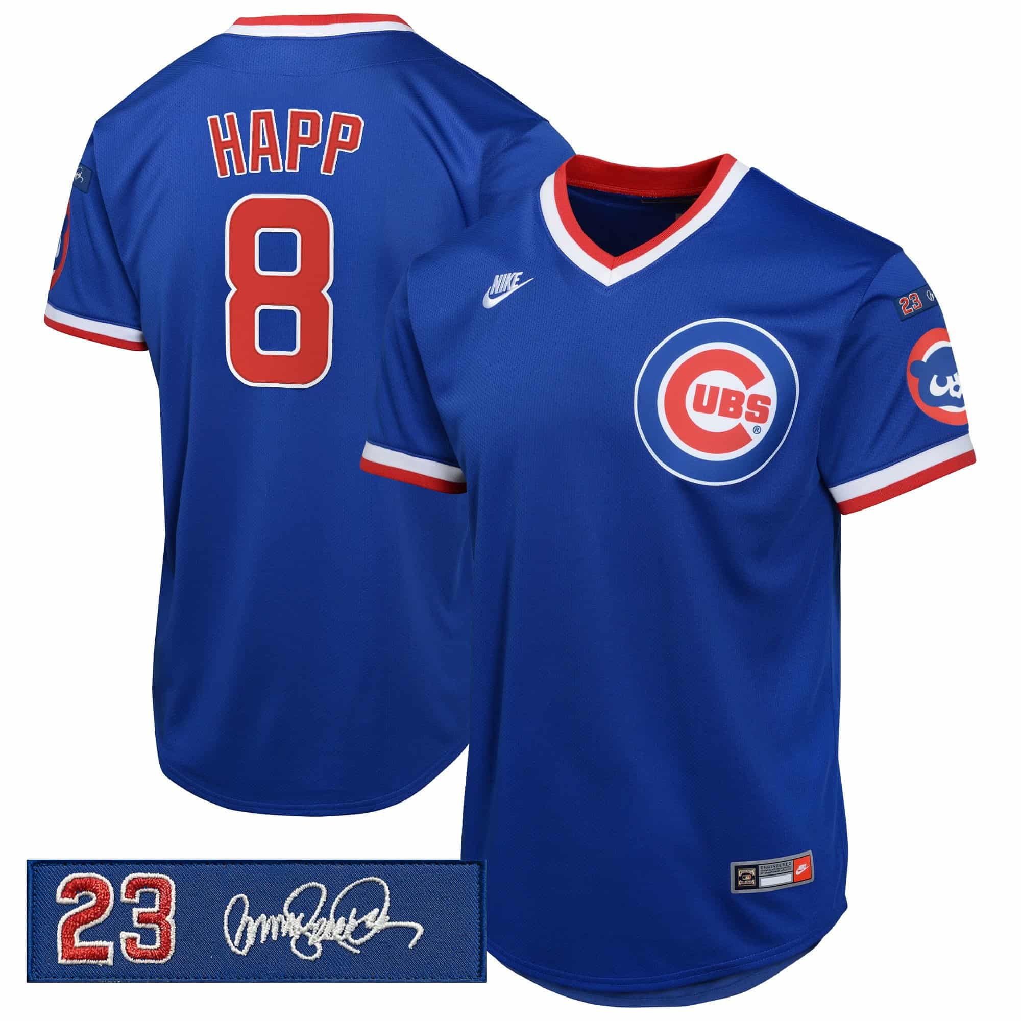 Men’s Chicago Cubs ‘Ryne Sandberg Tribute’ Vapor Premier Limited Jersey V2 – All Stitched Ian Happ 8