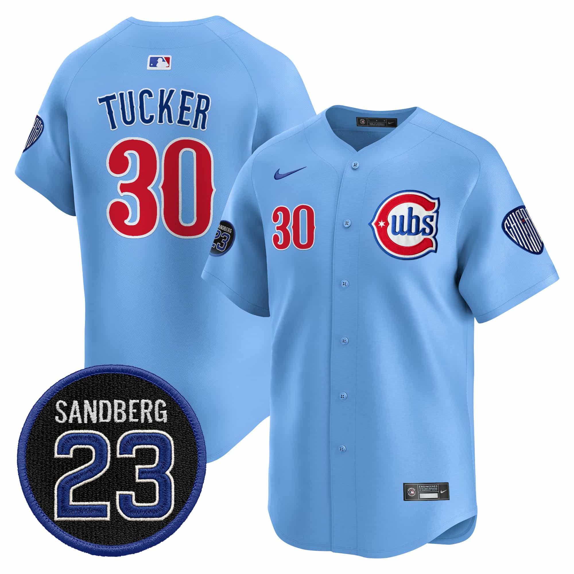 Men’s Chicago Cubs ‘Ryne Sandberg Tribute’ Vapor Premier Limited Jersey V2 – All Stitched Kyle Tucker     30