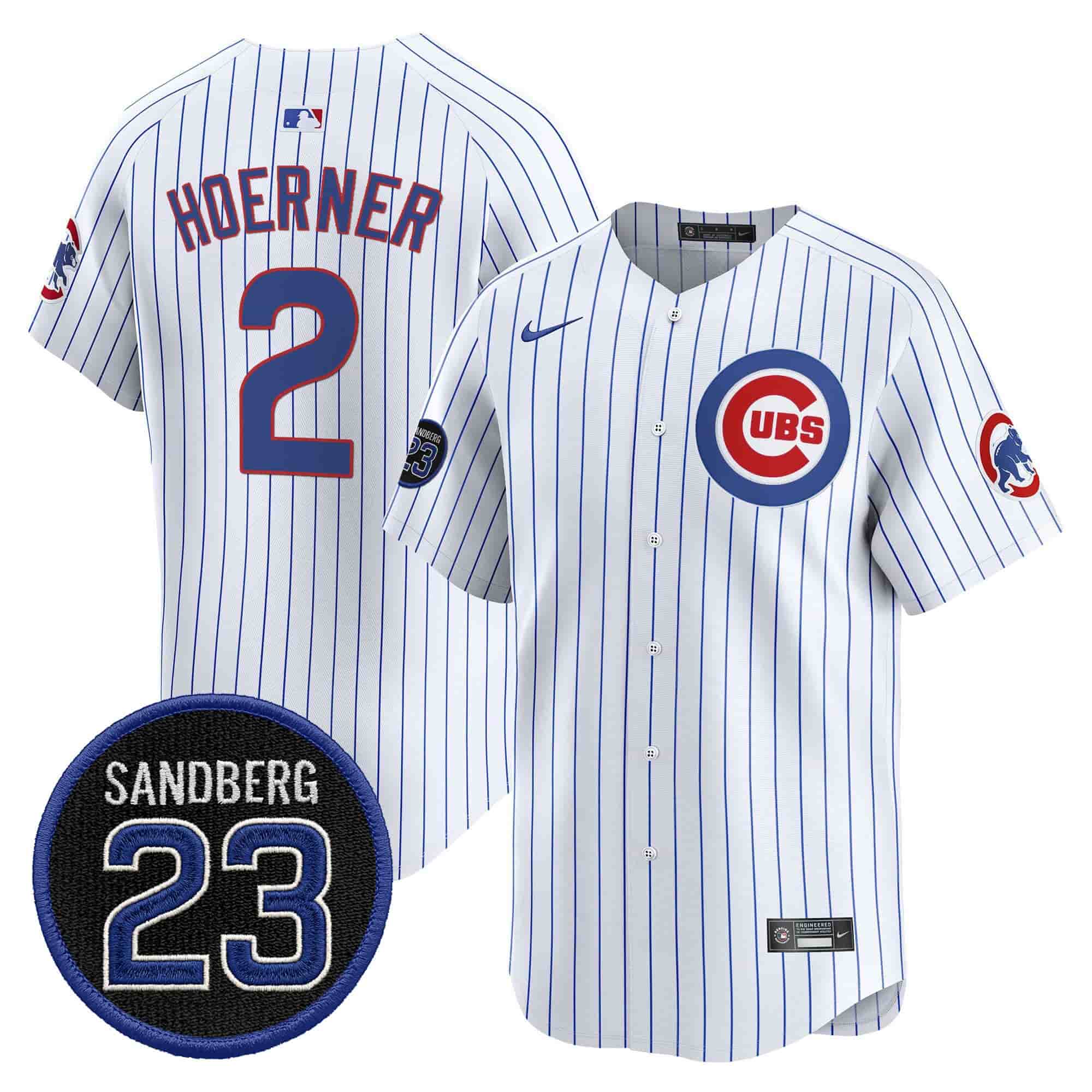 Men’s Chicago Cubs ‘Ryne Sandberg Tribute’ Vapor Premier Limited Jersey V2 – All Stitched Nico Hoerner             2
