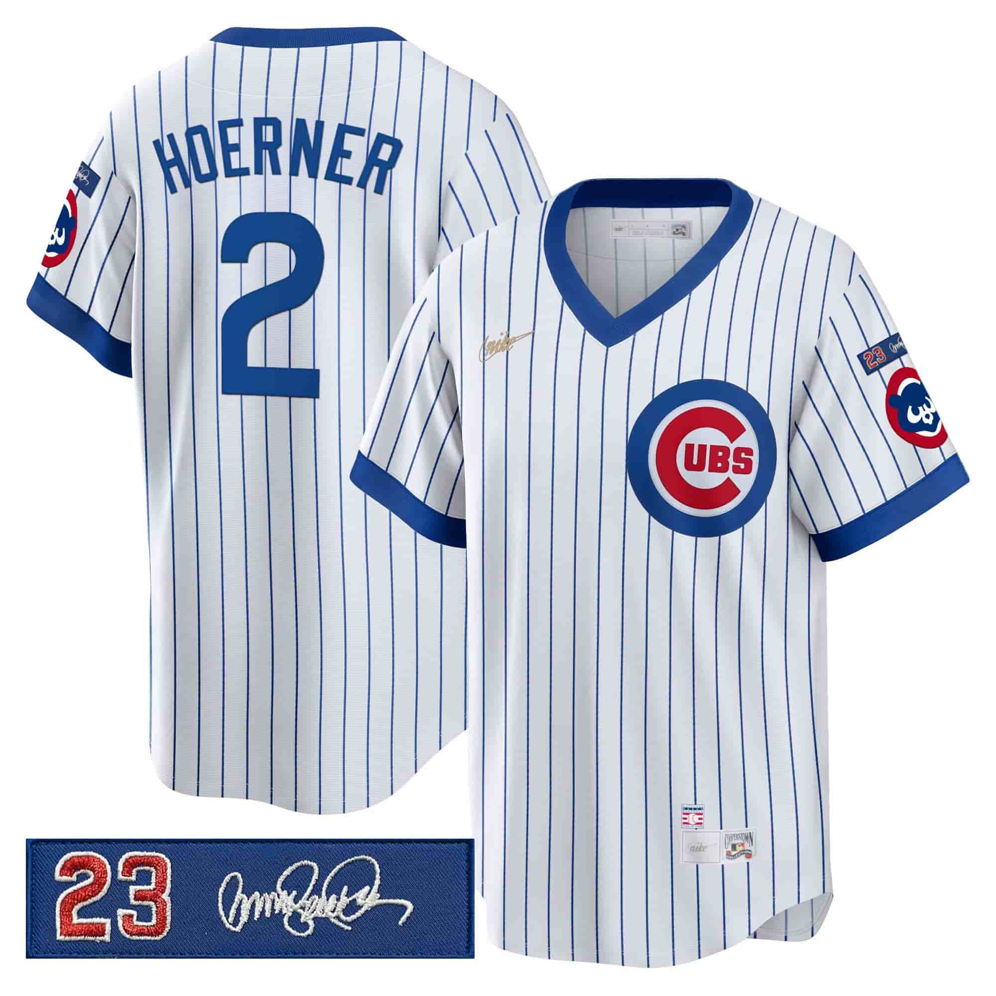 Men’s Chicago Cubs ‘Ryne Sandberg Tribute’ Vapor Premier Limited Jersey V2 – All Stitched Nico Hoerner