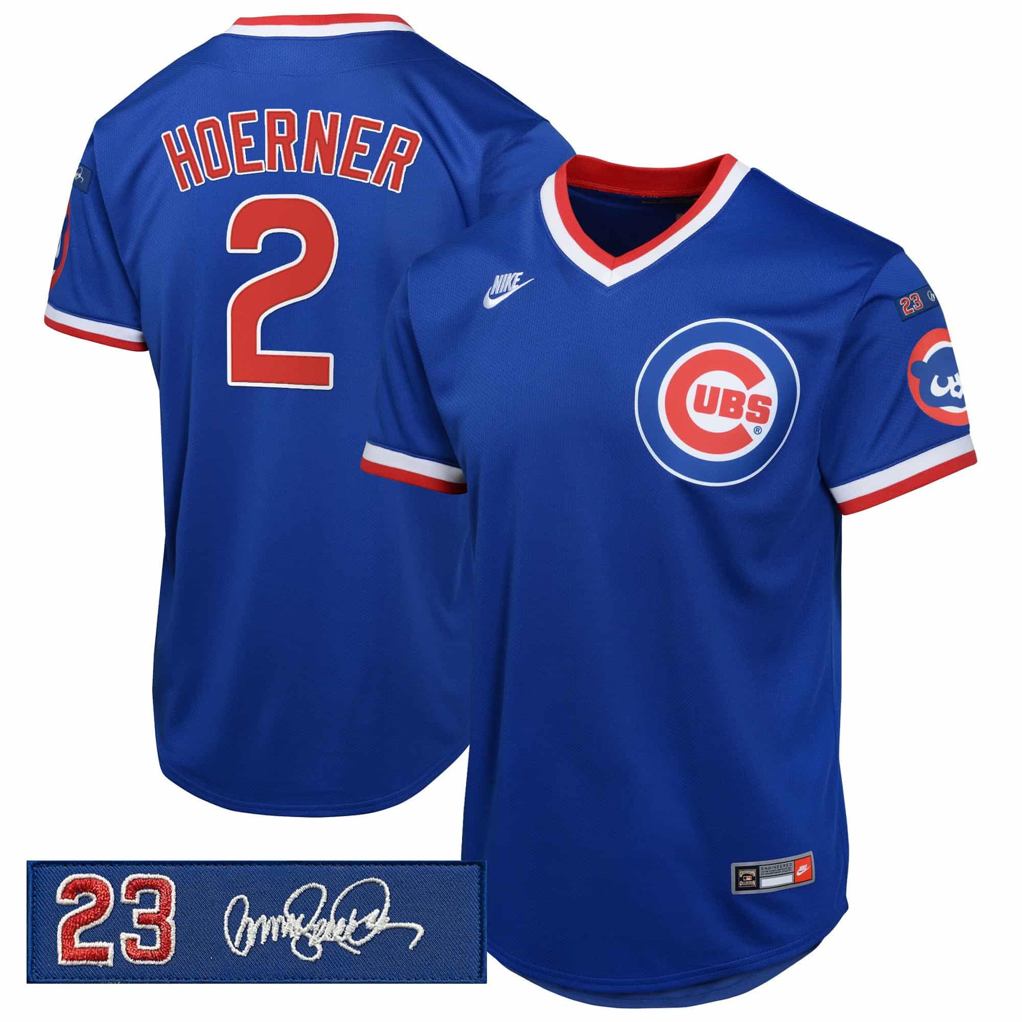 Men’s Chicago Cubs ‘Ryne Sandberg Tribute’ Vapor Premier Limited Jersey V2 – All Stitched Nico Hoerner 2