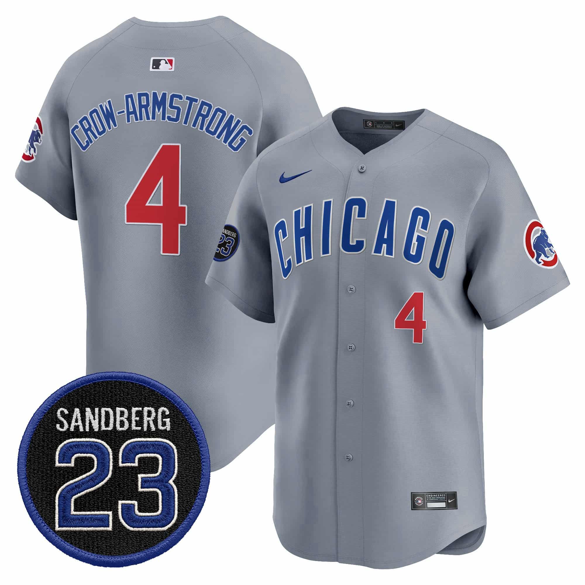 Men’s Chicago Cubs ‘Ryne Sandberg Tribute’ Vapor Premier Limited Jersey V2 – All Stitched Pete Crow-Armstrong       4