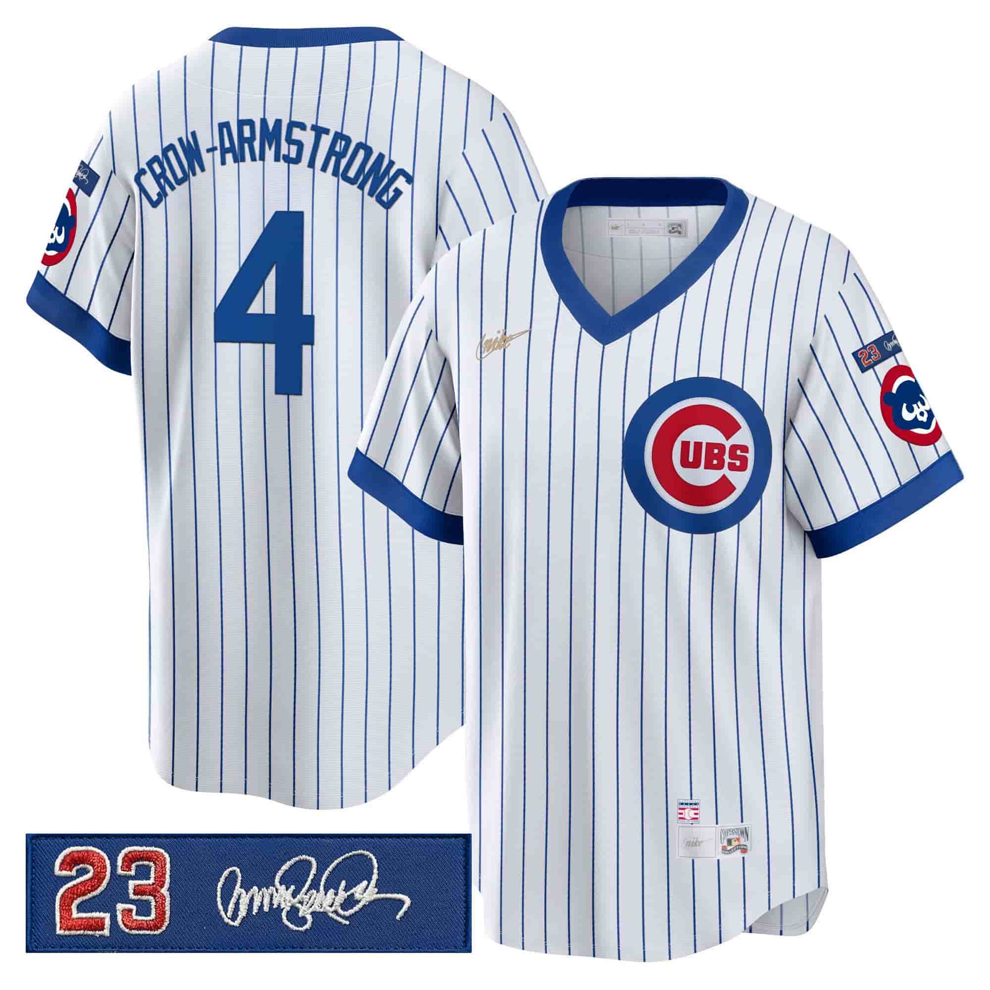 Men’s Chicago Cubs ‘Ryne Sandberg Tribute’ Vapor Premier Limited Jersey V2 – All Stitched Pete Crow-Armstrong