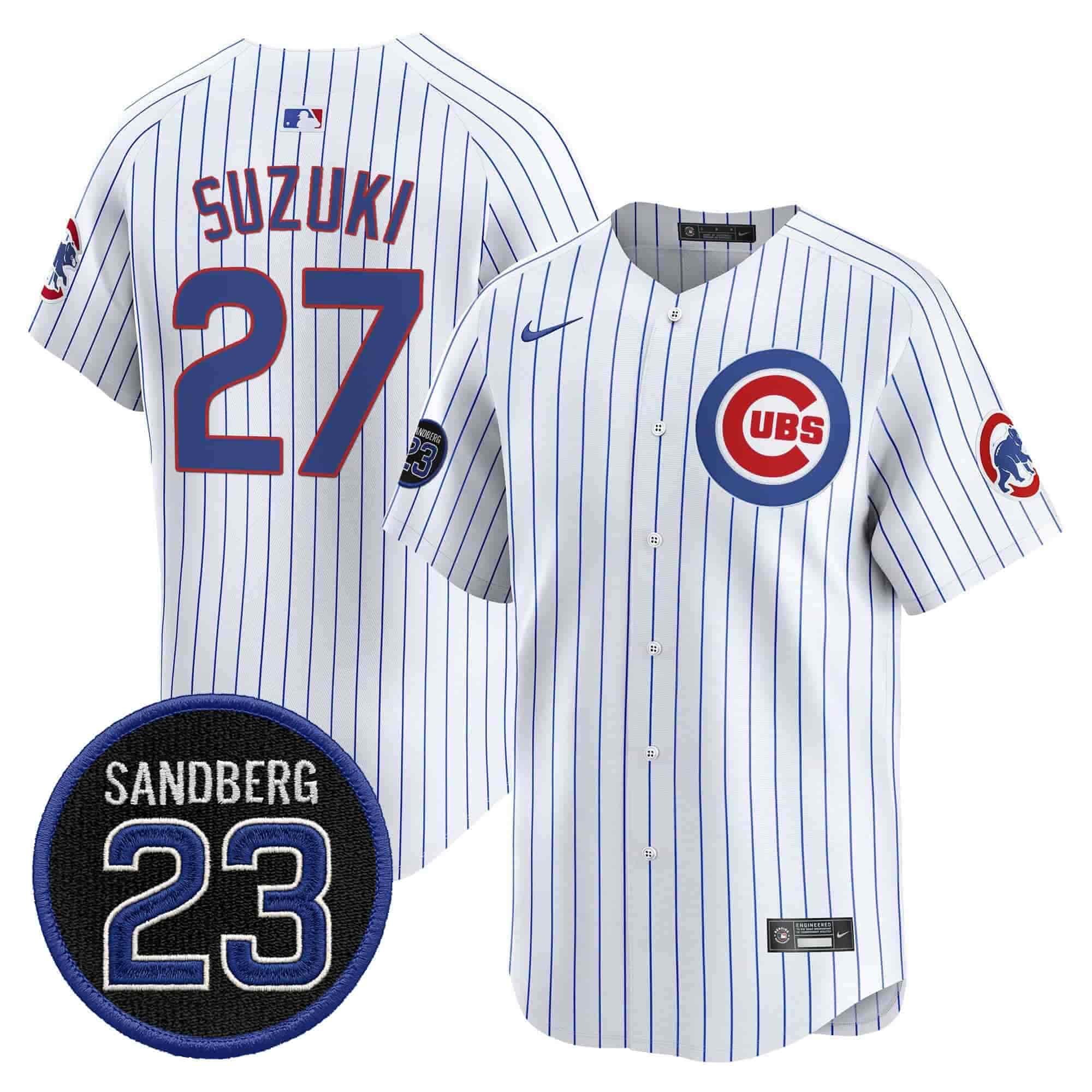 Men’s Chicago Cubs ‘Ryne Sandberg Tribute’ Vapor Premier Limited Jersey V2 – All Stitched Seiya Suzuki   27_1