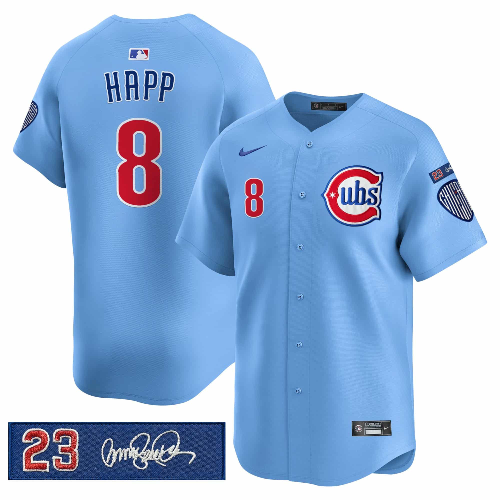 Men’s Chicago Cubs ‘Ryne Sandberg Tribute’ Vapor Premier Limited Jersey V3 – All Stitched Ian Happ   -8