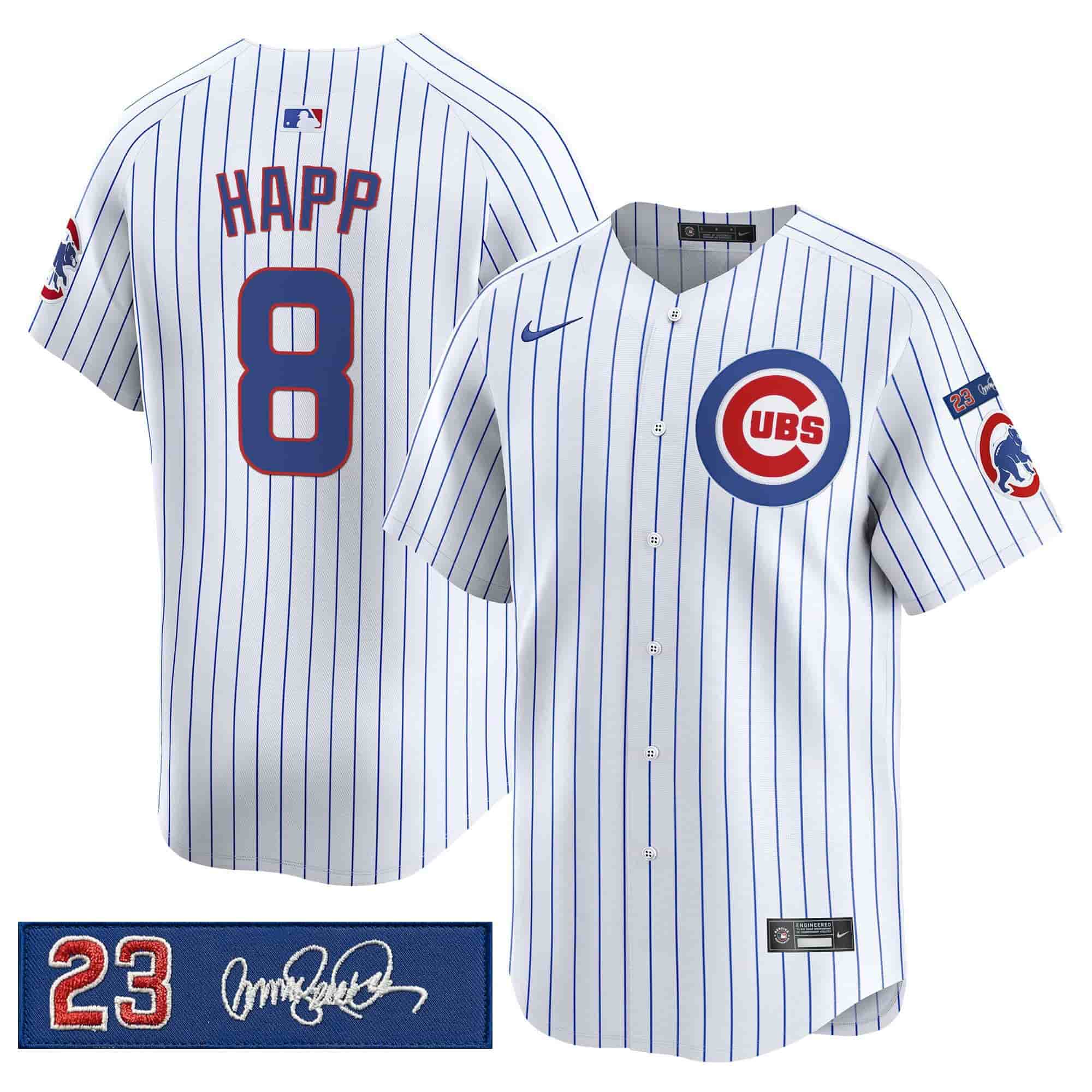Men’s Chicago Cubs ‘Ryne Sandberg Tribute’ Vapor Premier Limited Jersey V3 – All Stitched Ian Happ -8