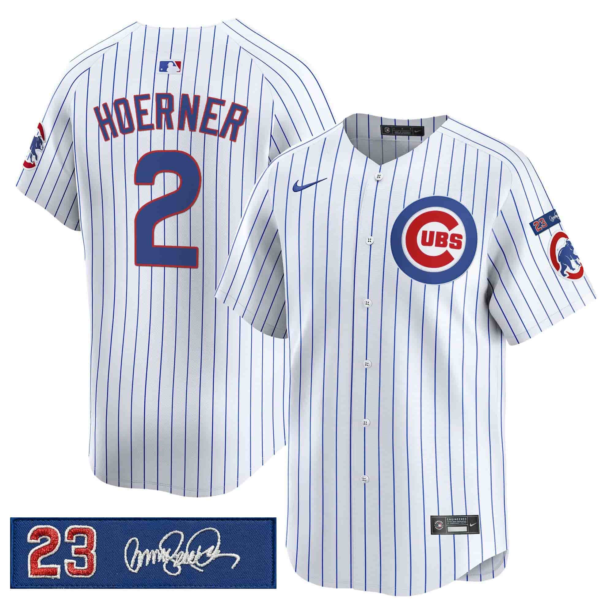 Men’s Chicago Cubs ‘Ryne Sandberg Tribute’ Vapor Premier Limited Jersey V3 – All Stitched Nico Hoerner - 2