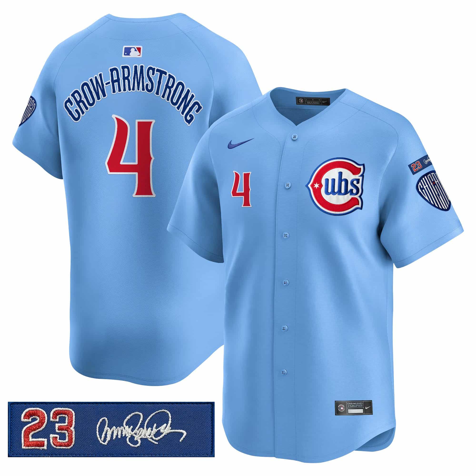 Men’s Chicago Cubs ‘Ryne Sandberg Tribute’ Vapor Premier Limited Jersey V3 – All Stitched Pete Crow-Armstrong   -4
