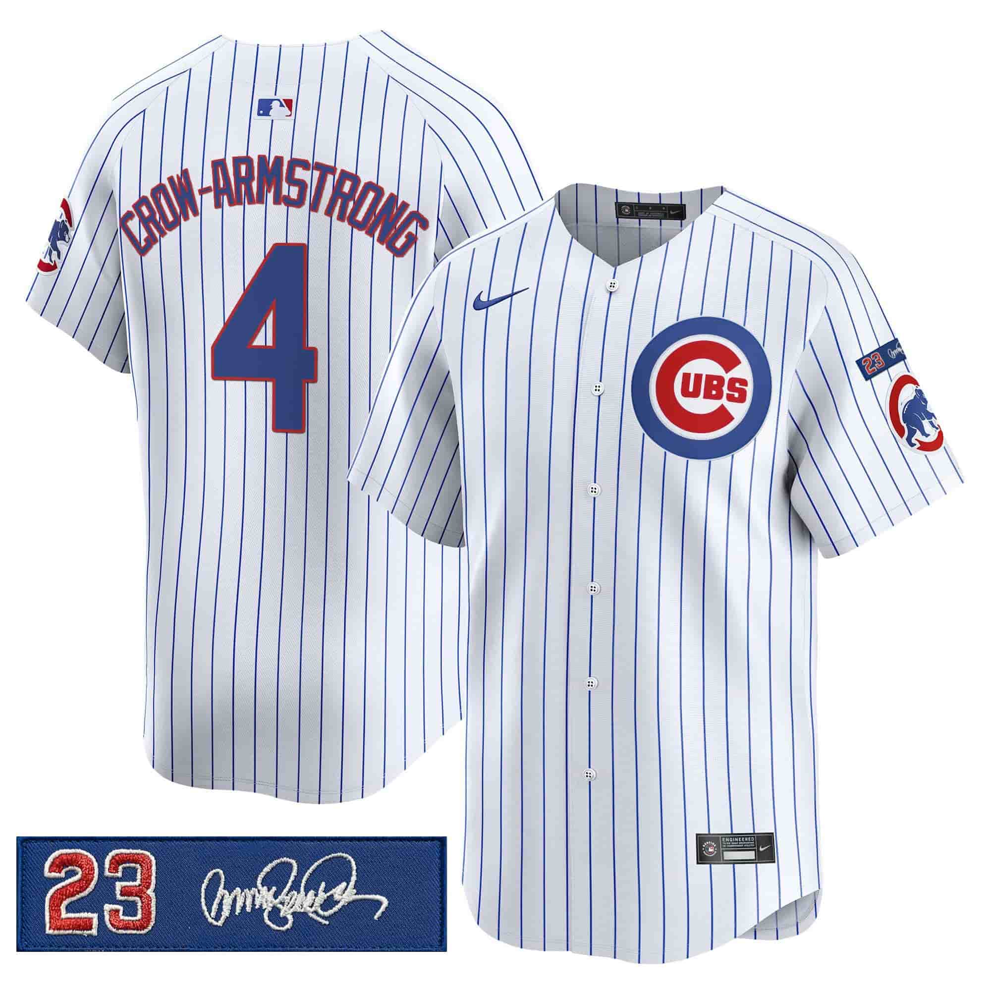 Men’s Chicago Cubs ‘Ryne Sandberg Tribute’ Vapor Premier Limited Jersey V3 – All Stitched Pete Crow-Armstrong- 4
