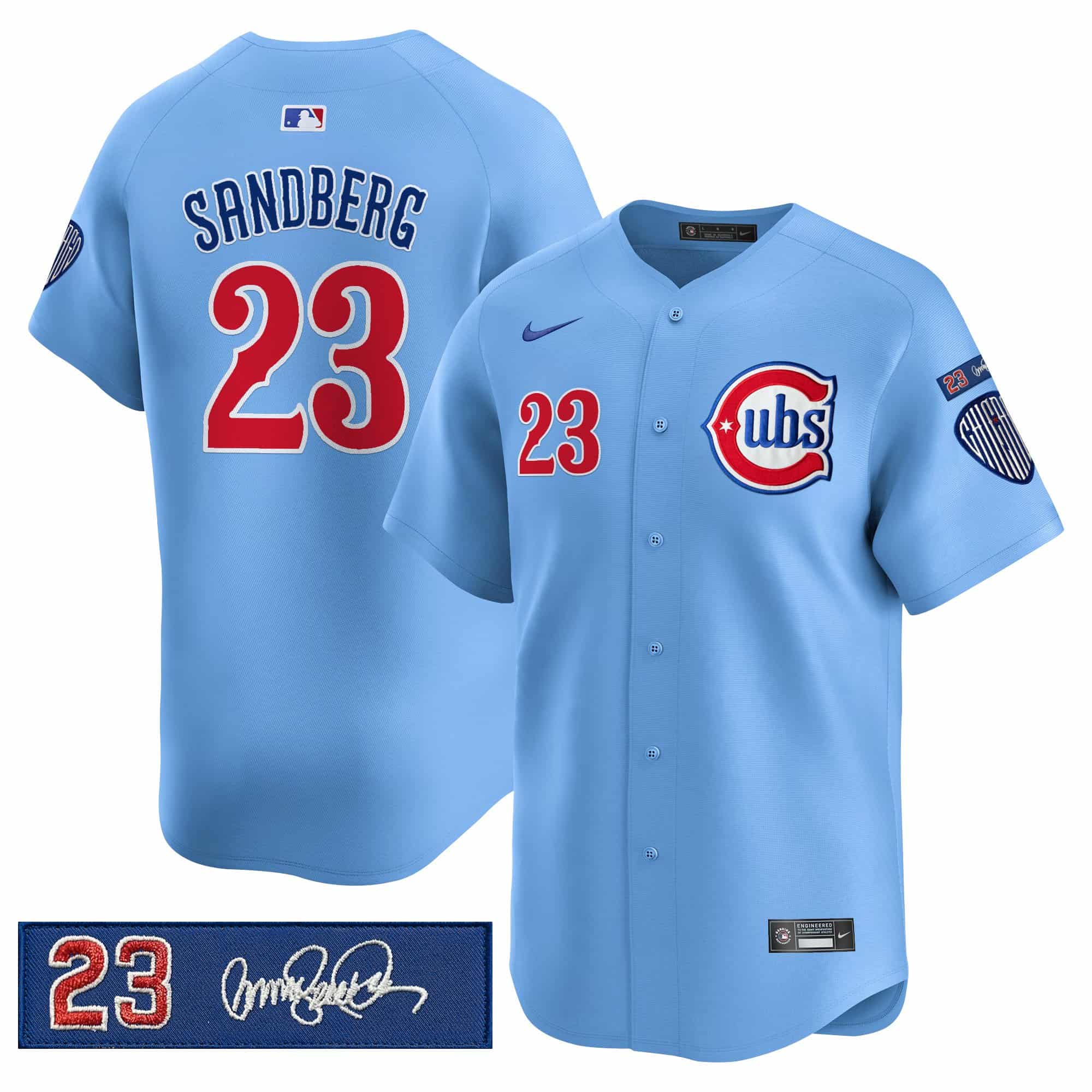 Men’s Chicago Cubs ‘Ryne Sandberg Tribute’ Vapor Premier Limited Jersey V3 – All Stitched Ryne Sandberg- 23
