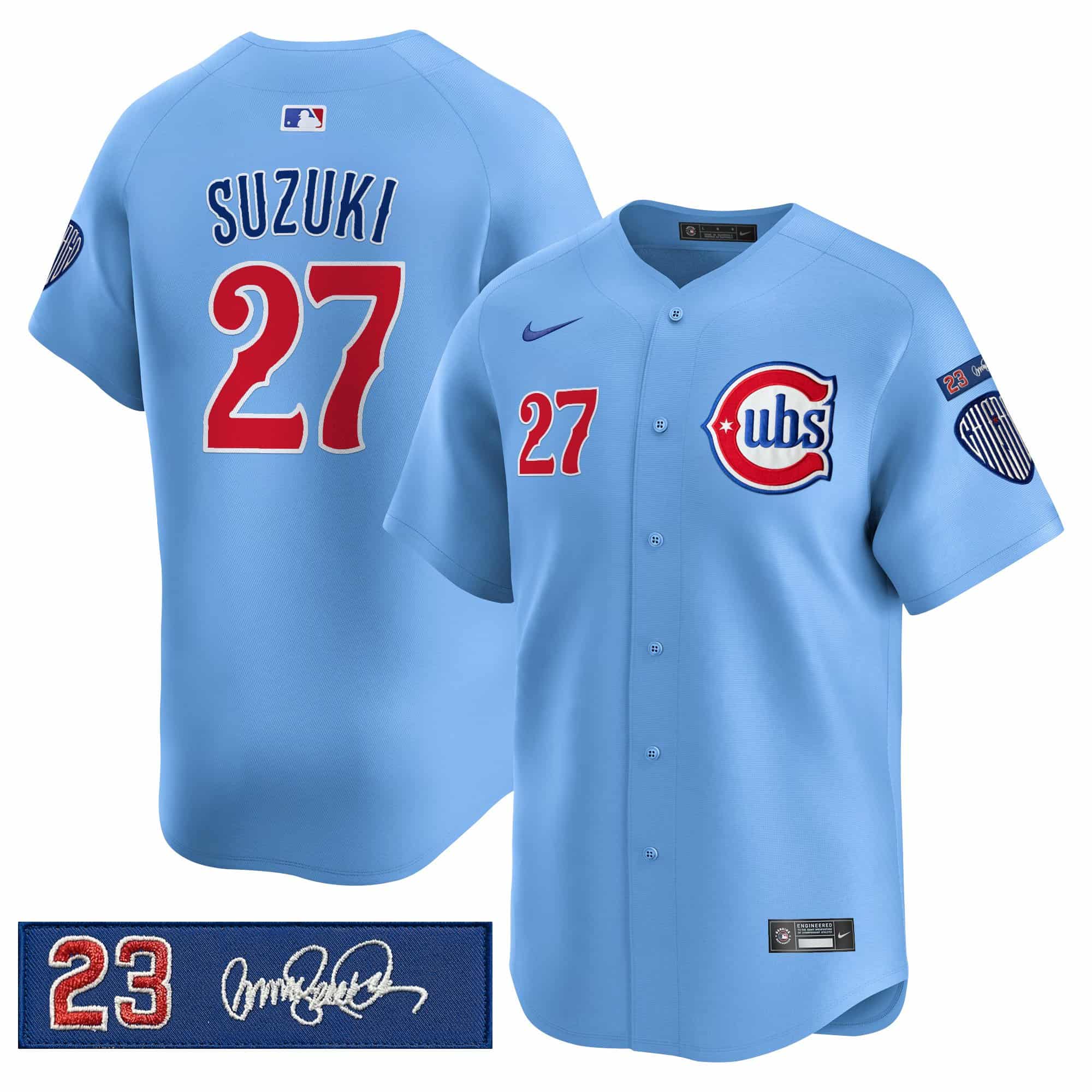 Men’s Chicago Cubs ‘Ryne Sandberg Tribute’ Vapor Premier Limited Jersey V3 – All Stitched Seiya Suzuki   -27