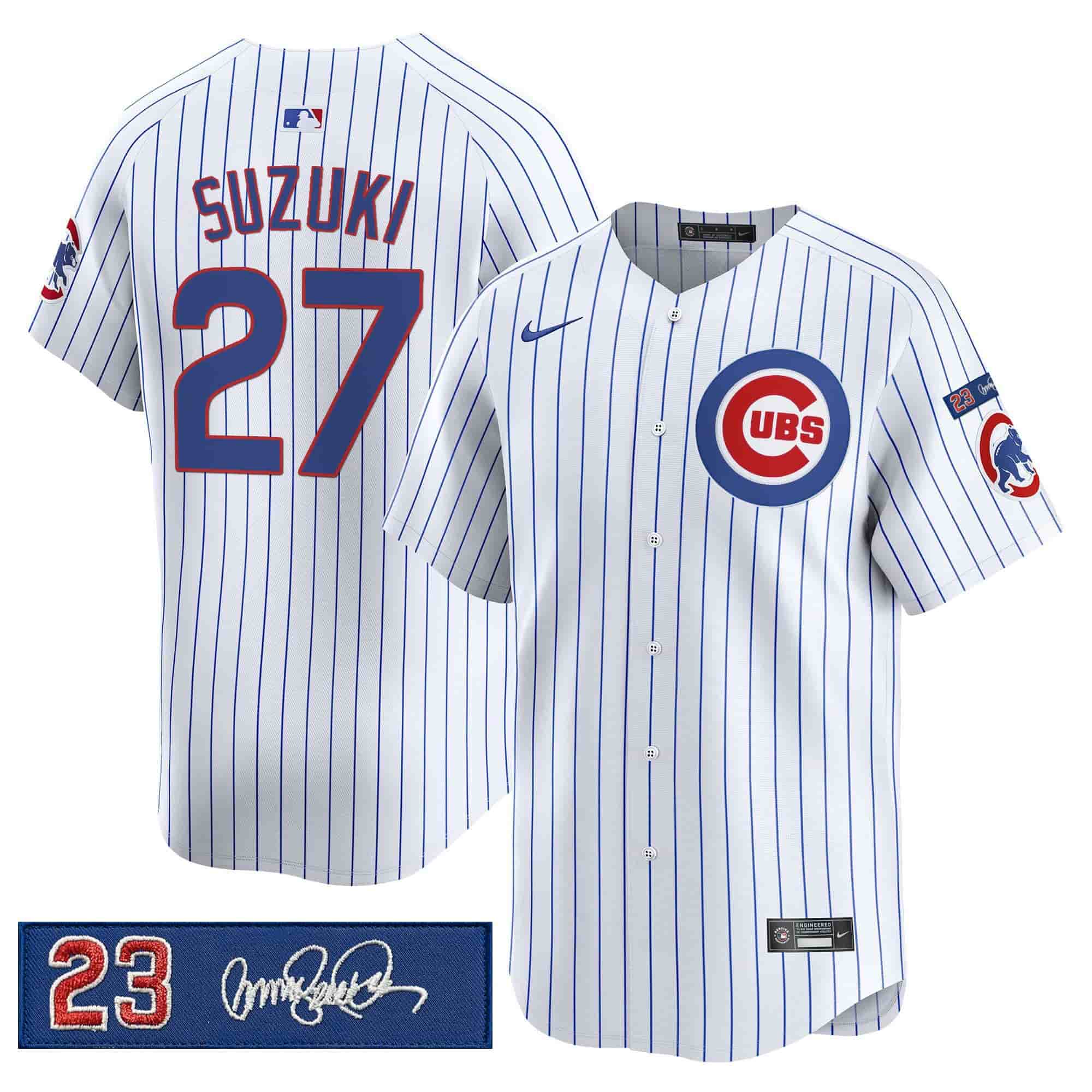 Men’s Chicago Cubs ‘Ryne Sandberg Tribute’ Vapor Premier Limited Jersey V3 – All Stitched Seiya Suzuki -  27