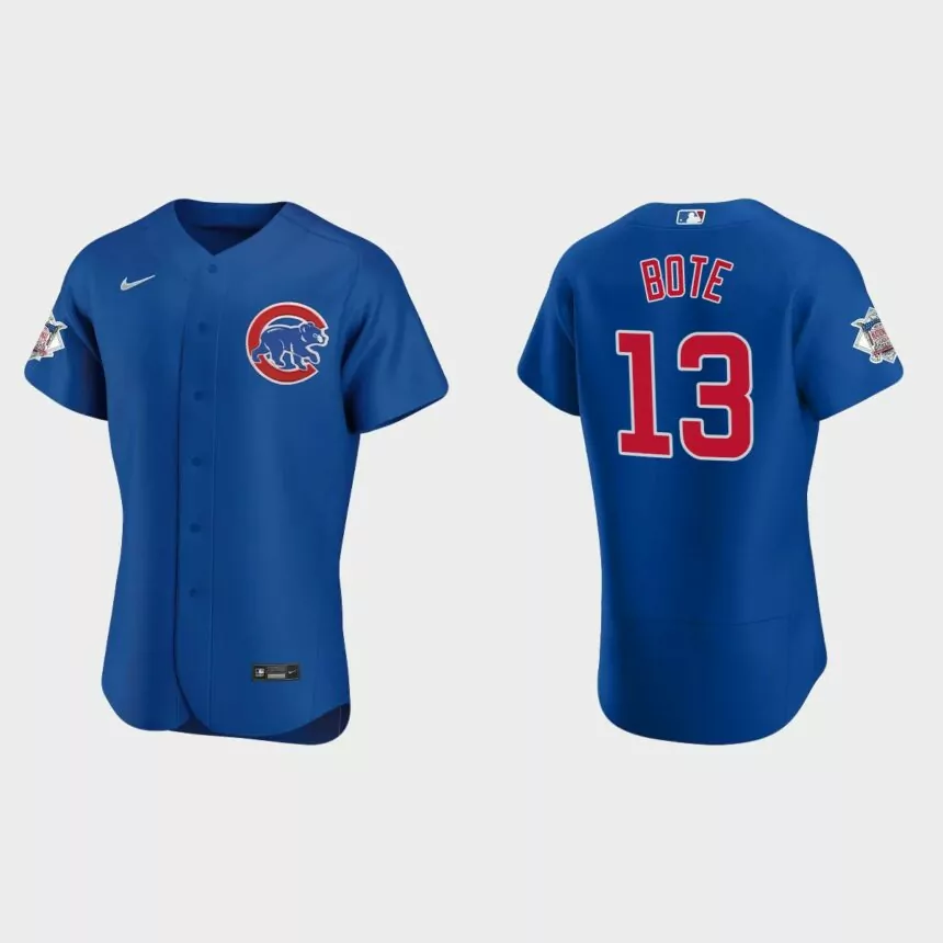 Men’s Chicago Cubs David Bote 2020 Alternate Authentic Jersey – Royal