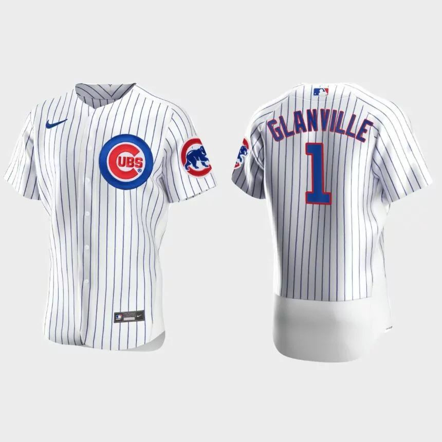 Men’s Chicago Cubs Doug Glanville White Authentic Retired Player Jersey