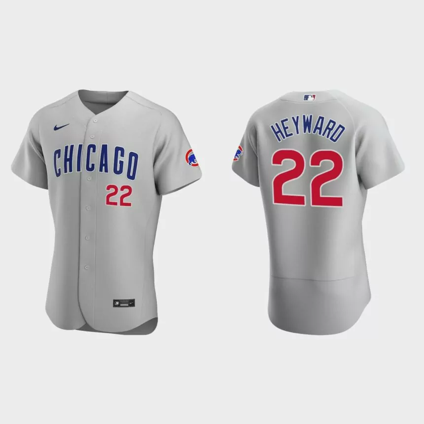 Men’s Chicago Cubs Jason Heyward 2020 Road Authentic Jersey – Gray