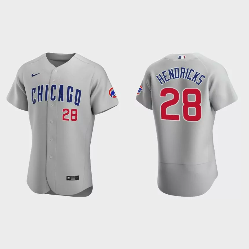 Men’s Chicago Cubs Kyle Hendricks 2020 Road Authentic Jersey – Gray
