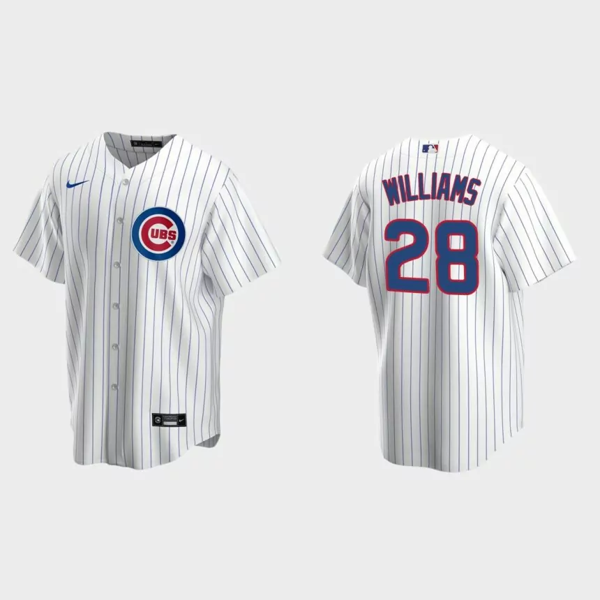 Men’s Chicago Cubs Mitch Williams White Replica Retired Player Jersey