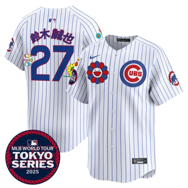 Men’s Chicago Cubs Tokyo Series 2025 Vapor Premier Limited Jersey – Stitched Seiya Suzuki (Kanji)