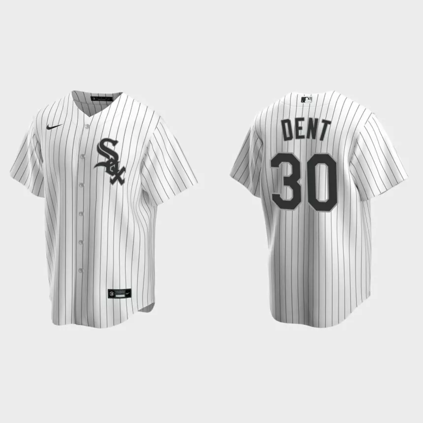 Men’s Chicago White Sox Bucky Dent White Replica Retired Player Jersey