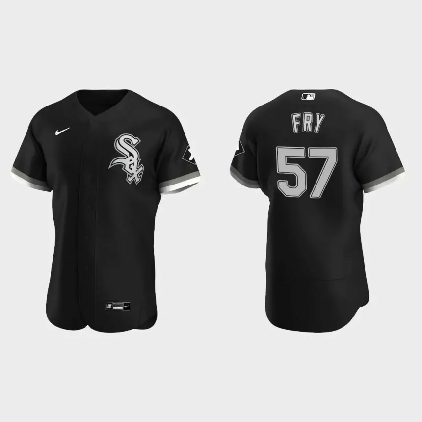 Men’s Chicago White Sox Jace Fry 2020 Alternate Authentic Jersey – Black