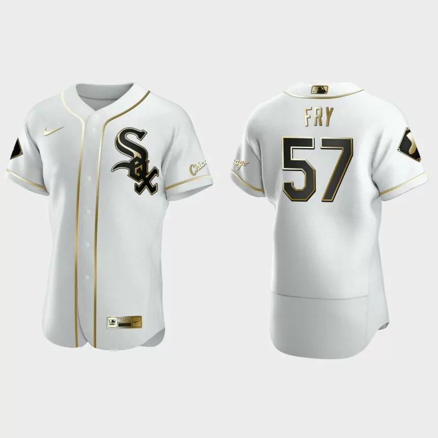 Men’s Chicago White Sox Jace Fry Authentic Golden Edition Jersey – White