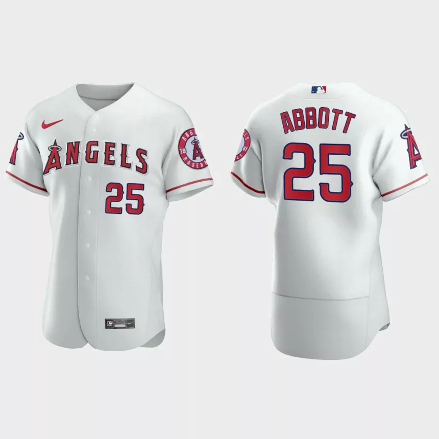 Men’s Chicago White Sox Jim Abbott White Authentic Retired Player Jersey