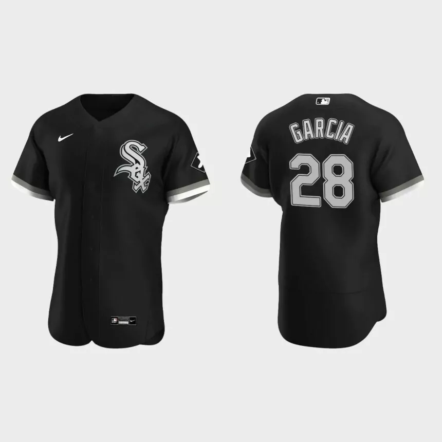 Men’s Chicago White Sox Leury Garcia 2020 Alternate Authentic Jersey – Black