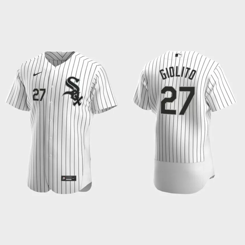 Men’s Chicago White Sox Lucas Giolito 2020 Home Authentic Jersey – White