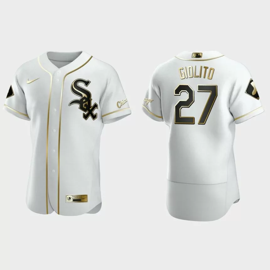 Men’s Chicago White Sox Lucas Giolito Authentic Golden Edition Jersey – White