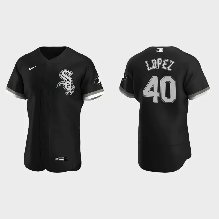 Men’s Chicago White Sox Reynaldo Lopez 2020 Alternate Authentic Jersey – Black