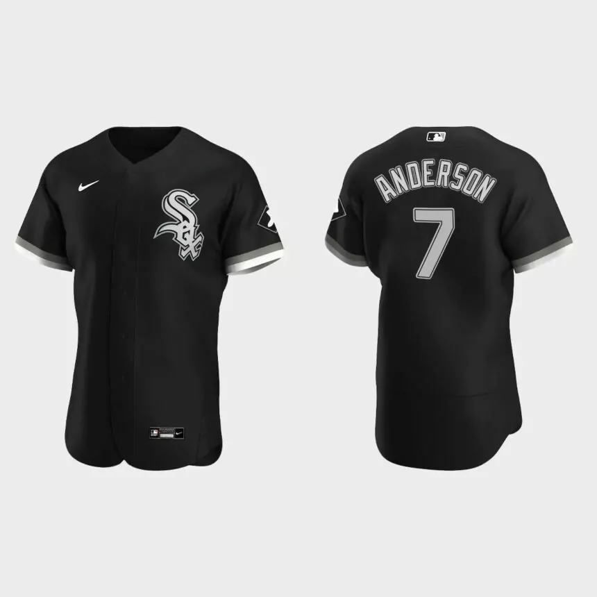 Men’s Chicago White Sox Tim Anderson 2020 Alternate Authentic Jersey – Black