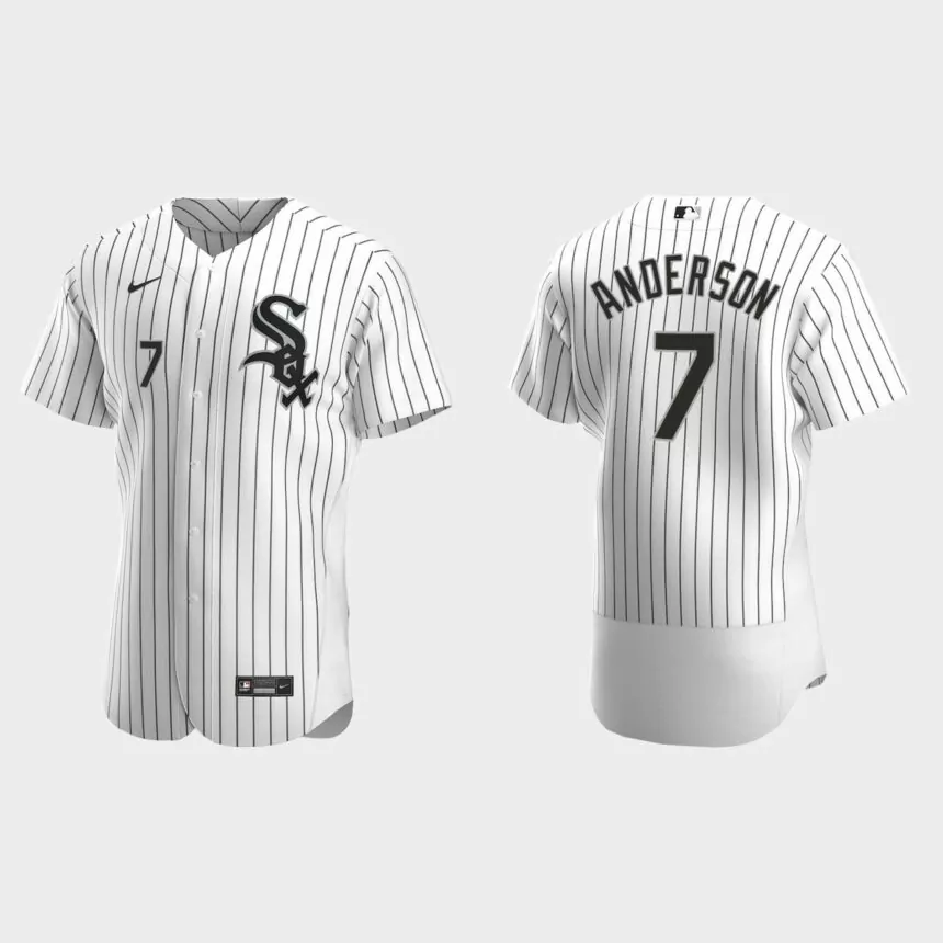 Men’s Chicago White Sox Tim Anderson 2020 Home Authentic Jersey – White