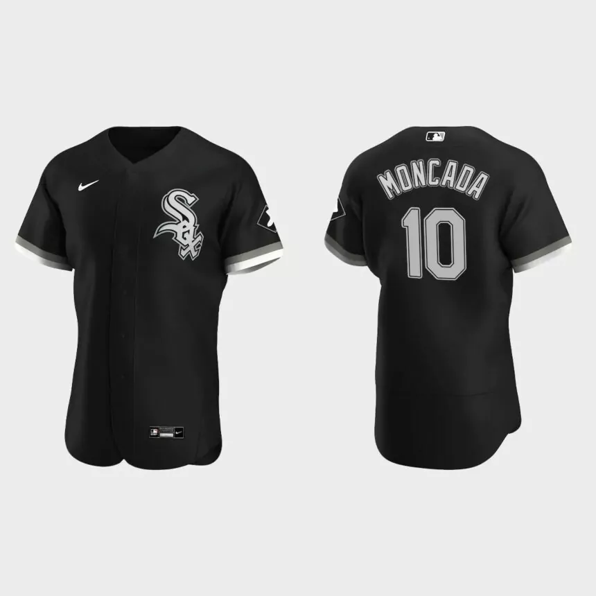 Men’s Chicago White Sox Yoan Moncada 2020 Alternate Authentic Jersey – Black