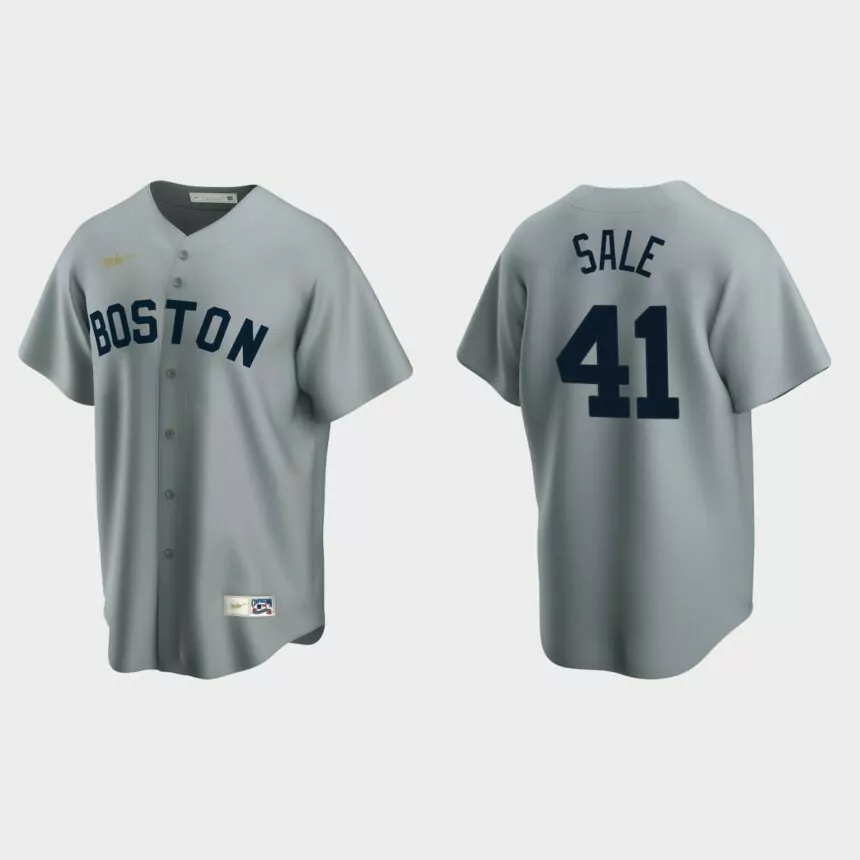 Men’s Chris Sale Boston Red Sox Cooperstown Collection Road Jersey – Gray