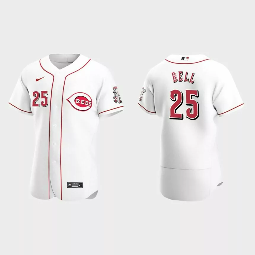 Men’s Cincinnati Reds Buddy Bell White Authentic Retired Player Jersey