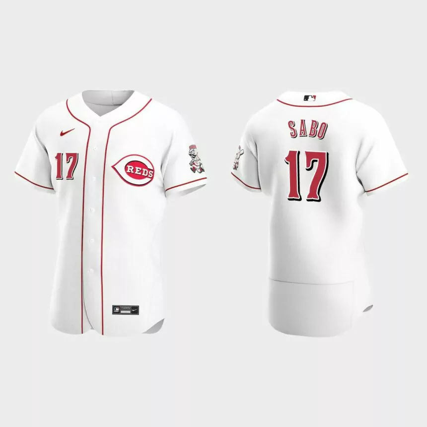 Men’s Cincinnati Reds Chris Sabo White Authentic Retired Player Jersey
