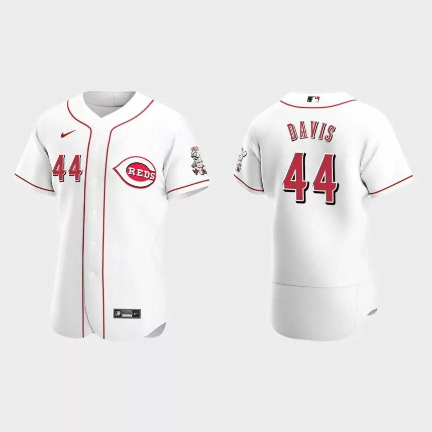 Men’s Cincinnati Reds Eric Davis White Authentic Retired Player Jersey