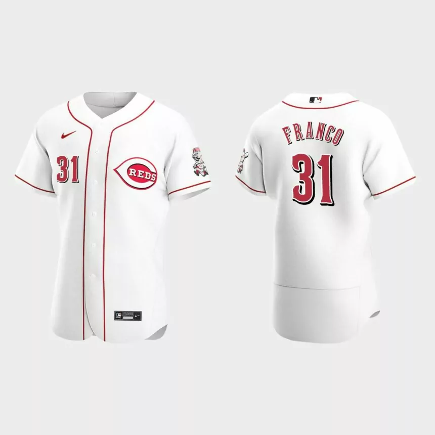 Men’s Cincinnati Reds John Franco White Authentic Retired Player Jersey