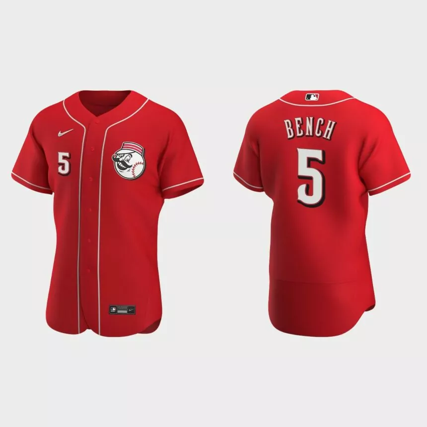 Men’s Cincinnati Reds Johnny Bench 2020 Alternate Authentic Jersey – Scarlet