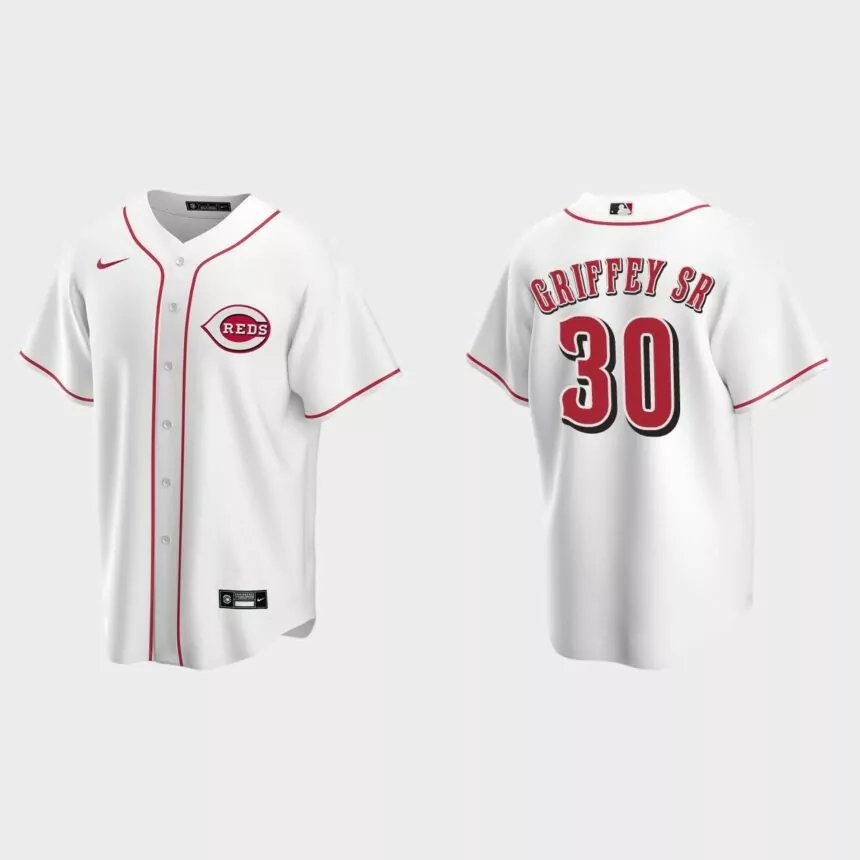 Men’s Cincinnati Reds Ken Griffey Sr. White Replica Retired Player Jersey