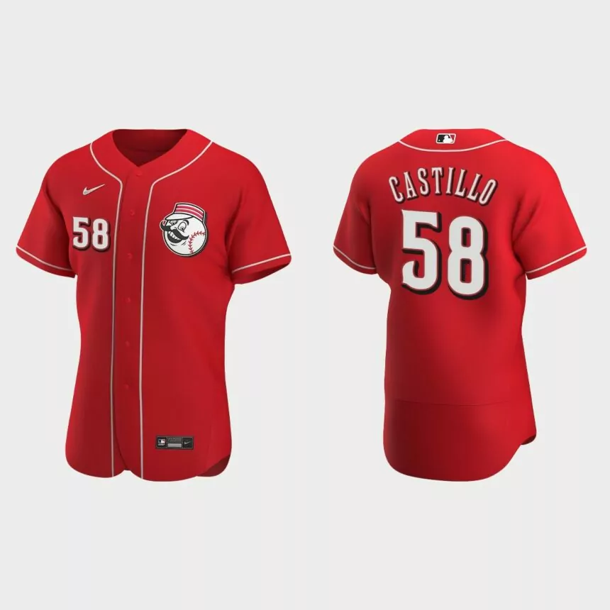 Men’s Cincinnati Reds Luis Castillo 2020 Alternate Authentic Jersey – Scarlet