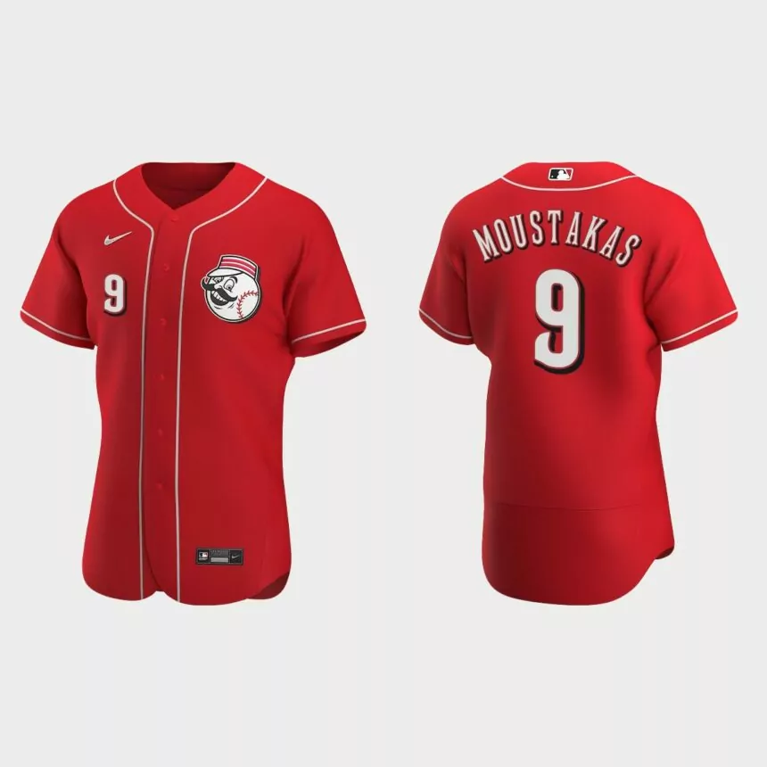 Men’s Cincinnati Reds Mike Moustakas 2020 Alternate Authentic Jersey – Scarlet