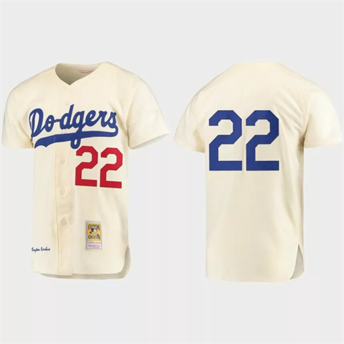 Men’s Clayton Kershaw Brooklyn Dodgers Cooperstown Collection Authentic Jersey – Cream.jpg